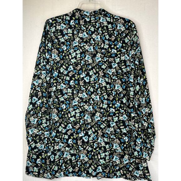 J. Jill floral tiered layered button up blouse, dark floral, size M, EUC - Picture 13 of 13